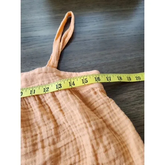 Michael Stars Tamara Crinkle Gazue Tank Top in Orange | Size XS - Picture 5 of 7